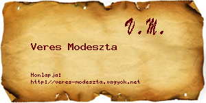 Veres Modeszta névjegykártya